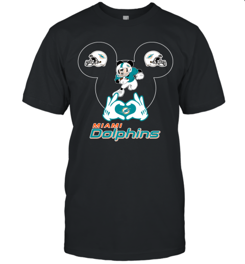 I Love The Dolphins Mickey Mouse Miami Dolphins Unisex Jersey Tee