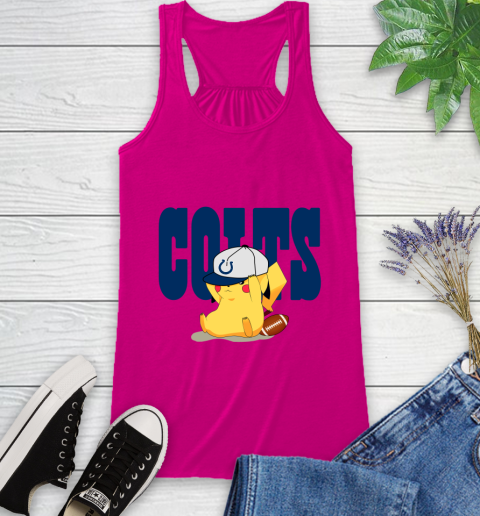 NFL Pikachu Football Sports Indianapolis Colts Racerback Tank 8