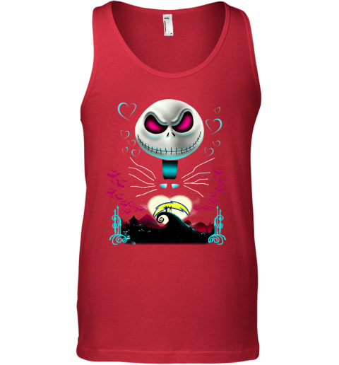 NFL Los Angeles Chargers Jack Skellington Sally The Nightmare Before Christmas Football LMxWZE77WvR unisex tank 17 95 151514 front red