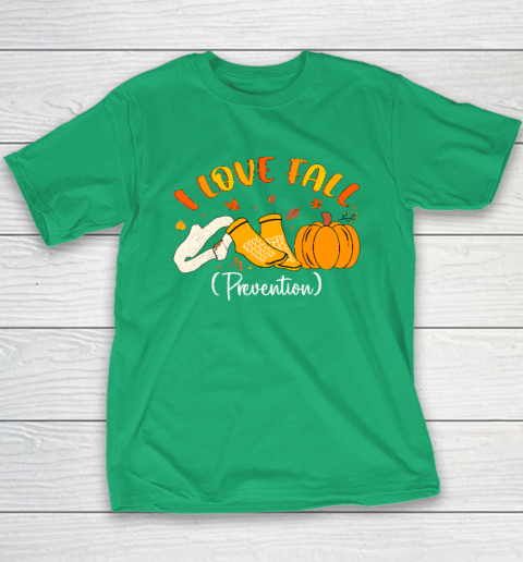 Nurse Fall I Love Fall Prevention Fall Physical Therapy Youth T-Shirt 4