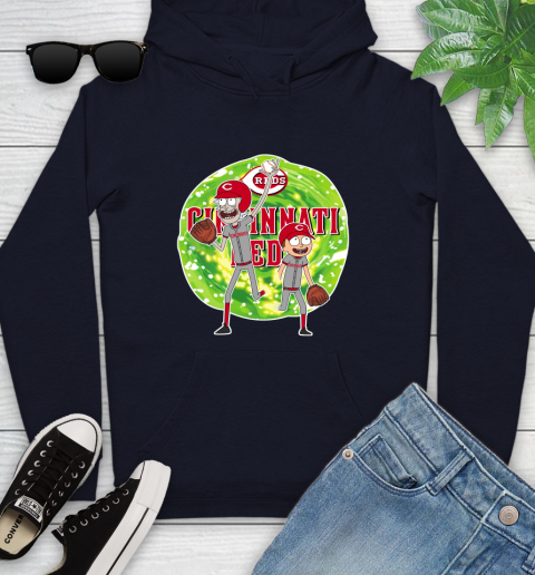 MLB Cincinnati Reds Rick And Morty Baseball Sports Youth Hoodie 4