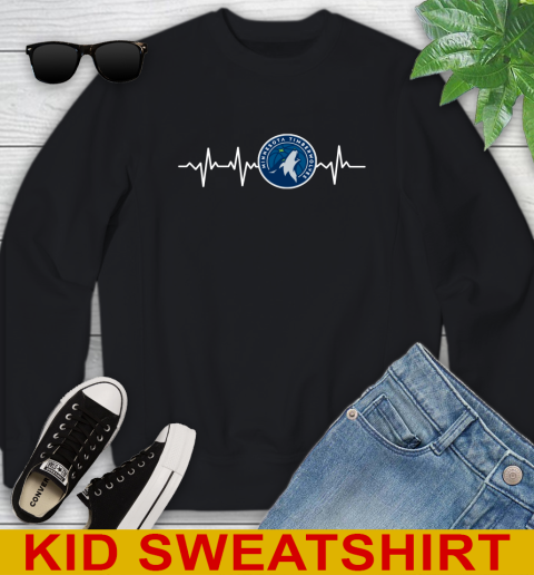Minnesota Timberwolves NBA Basketball Heart Beat Shirt Youth Sweatshirt