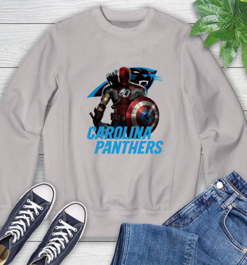 NFL Captain America Thor Spider Man Hawkeye Avengers Endgame Football Carolina Panthers Sweatshirt 12