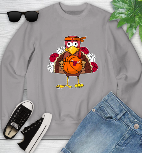 Chicago Bulls Turkey thanksgiving day Youth Sweatshirt 4