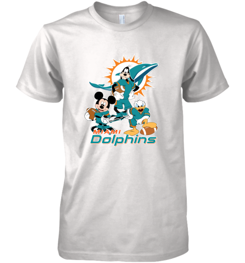 Mickey Donald Goofy The Three Miami Dolphins Football Premium Men's T-Shirt