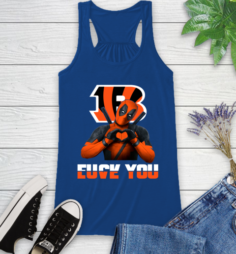 NHL Cincinnati Bengals Deadpool Love You Fuck You Football Sports Racerback Tank 8