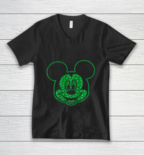 Disney Mickey And Friends St Patrick s Mickey Shamrock Fill V-Neck T-Shirt
