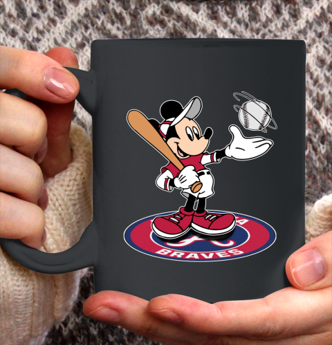 MLB Baseball Atlanta Braves Cheerful Mickey Disney Shirt Ceramic Mug 15oz