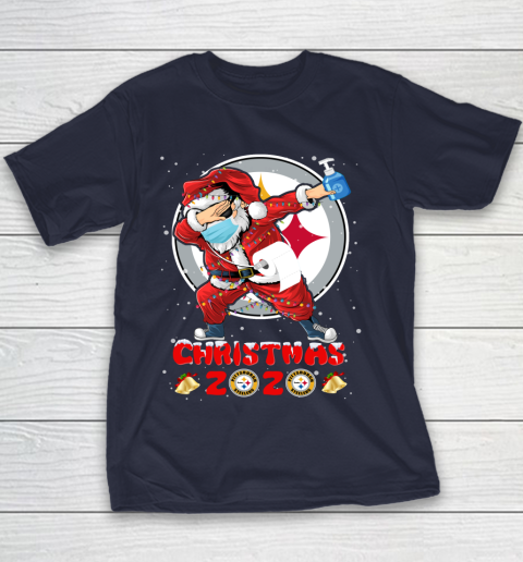 Pittsburgh Steelers Funny Santa Claus Dabbing Christmas 2020 NFL Youth T-Shirt 2