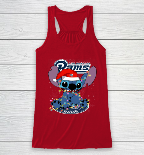 Los Angeles Rams NFL Football noel stitch Christmas Racerback Tank 4