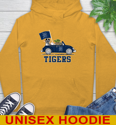 MLB Baseball Detroit Tigers Darth Vader Baby Yoda Driving Star Wars Shirt Hoodie 3
