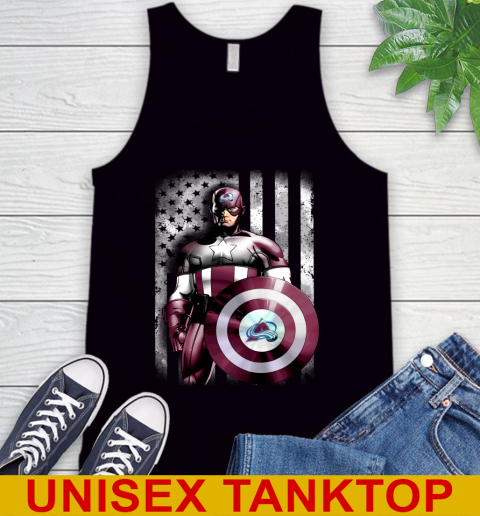 Colorado Avalanche NHL Hockey Captain America Marvel Avengers American Flag Shirt Tank Top
