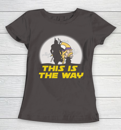 Minnesota Vikings NFL Football Star Wars Yoda And Mandalorian This Is The Way Women's T-Shirt 7
