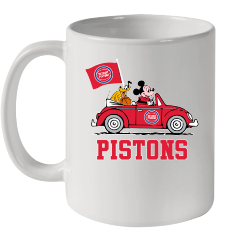 NBA Basketball Detroit Pistons Pluto Mickey Driving Disney Shirt Ceramic Mug 11oz