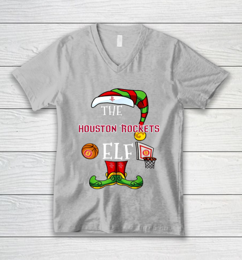 Houston Rockets Christmas ELF Funny NBA V-Neck T-Shirt 3