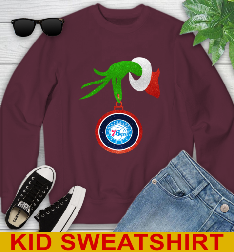 Philadelphia 76ers Grinch Merry Christmas NBA Basketball Youth Sweatshirt 5