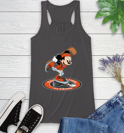 NHL Hockey Philadelphia Flyers Cheerful Mickey Disney Shirt Racerback Tank 12