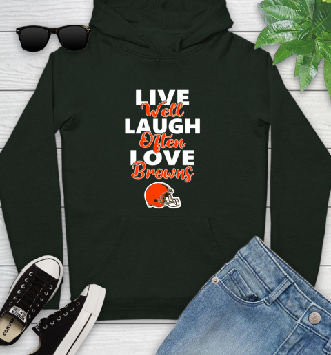 NFL Football Cleveland Browns Live Well Laugh Often Love Shirt Youth Hoodie 12