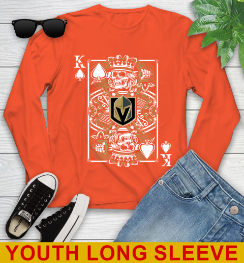 Vegas Golden Knights NHL Hockey The King Of Spades Death Cards Shirt Youth Long Sleeve 3