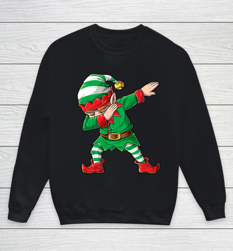 Christmas Dabbing Elf Squad Boys Kids Xmas Family Matching Youth Sweatshirt