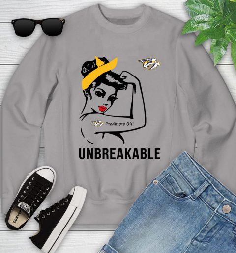NHL Nashville Predators Girl Unbreakable Hockey Sports Youth Sweatshirt 2