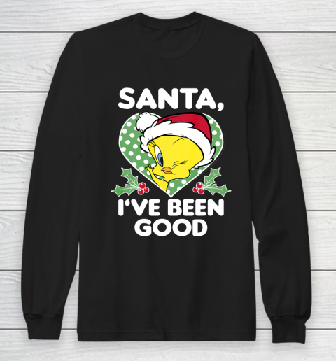 Looney Tunes Christmas Tweety Bird Santa I ve Been Good Long Sleeve T-Shirt