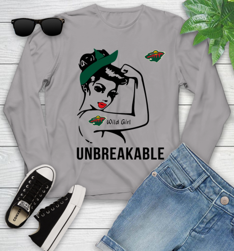 NHL Minnesota Wild Girl Unbreakable Hockey Sports Youth Long Sleeve 3