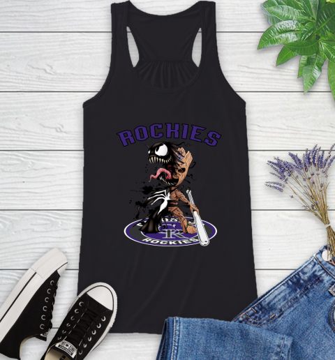 MLB Colorado Rockies Baseball Venom Groot Guardians Of The Galaxy Racerback Tank 2