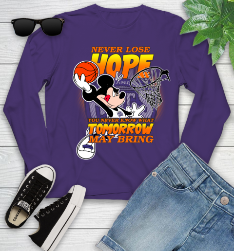 Sacramento Kings NBA Basketball Mickey Disney Never Lose Hope Youth Long Sleeve 4
