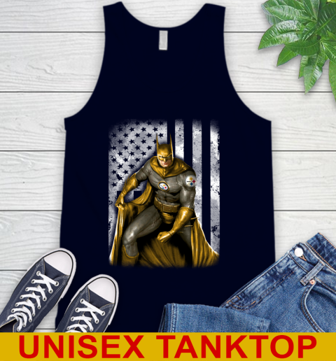 Pittsburgh Steelers NFL Football Batman DC American Flag Shirt Tank Top Tee For Sports