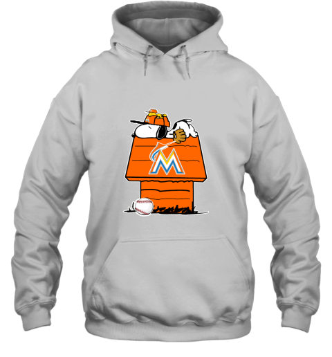 Miami Marlins Snoopy And Woodstock Resting Together MLB Hoodie