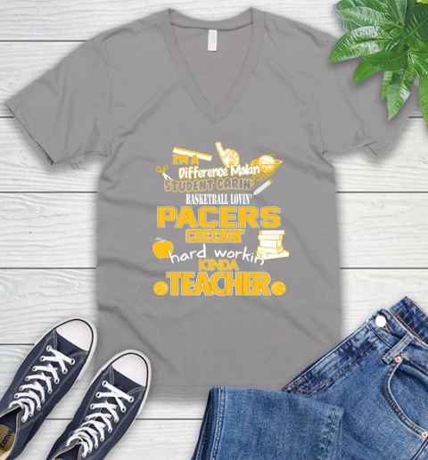 LA Clippers NBA I'm A Difference Making Student Caring Basketball Loving Kinda Teacher (2) V-Neck T-Shirt 3