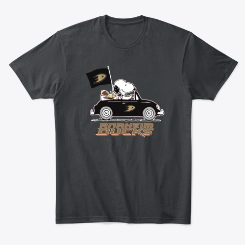 ck0r snoopy and woodstock ride the aheim ducks car classic t shirt 2 front black