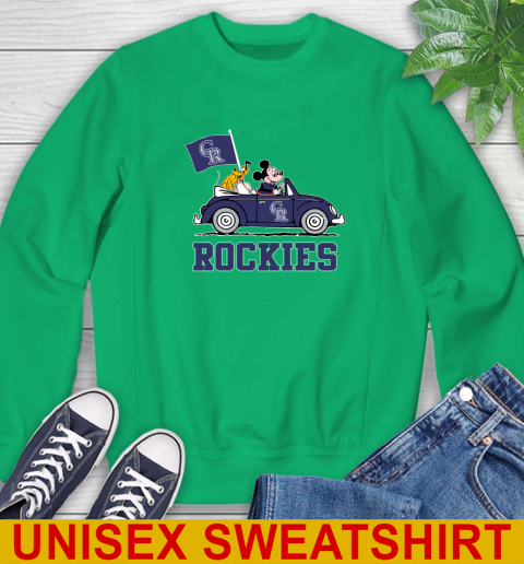 MLB Baseball Colorado Rockies Pluto Mickey Driving Disney Shirt Sweatshirt 6