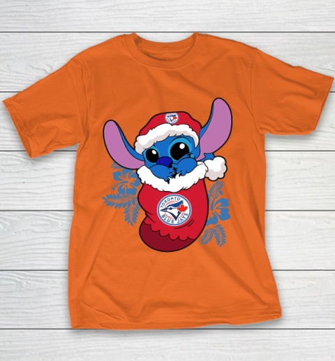 Toronto Blue Jays Christmas Stitch In The Sock Funny Disney MLB Youth T-Shirt 6
