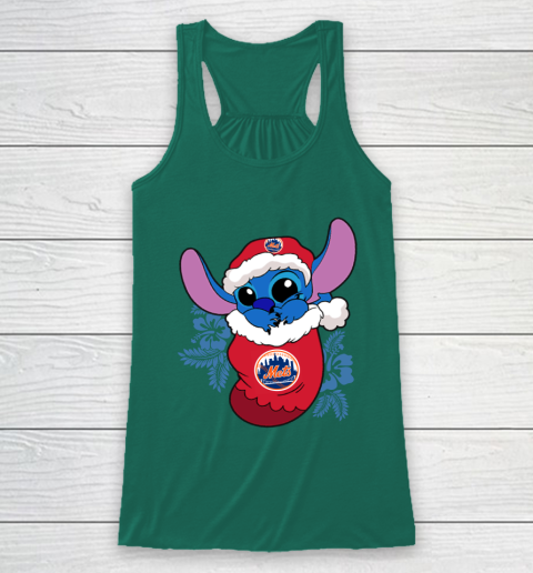 New York Mets Christmas Stitch In The Sock Funny Disney MLB Racerback Tank 6