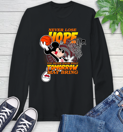 Atlanta Hawks NBA Basketball Mickey Disney Never Lose Hope Long Sleeve T-Shirt