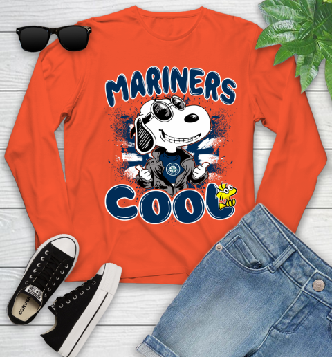 MLB Baseball Seattle Mariners Cool Snoopy Shirt Youth Long Sleeve 4 MLB Baseball Seattle Mariners Cool Snoopy Shirt Youth Long Sleeve - Image 4