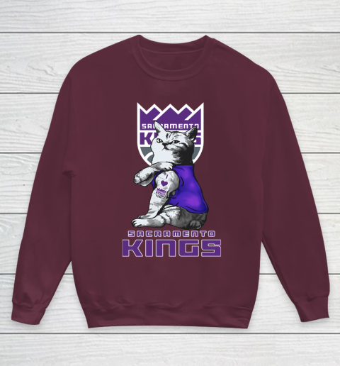 NBA Basketball My Cat Loves Sacramento Kings Youth Sweatshirt 4