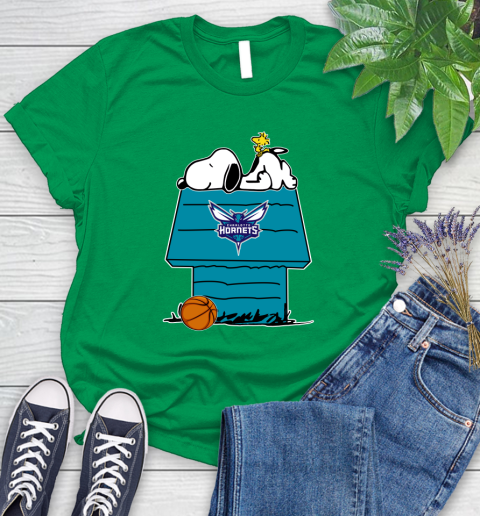 Charlotte Hornets NBA Basketball Snoopy Woodstock The Peanuts Movie Women's T-Shirt 6