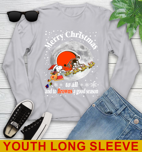 Cleveland Browns Merry Christmas To All And To Browns A Good Season NFL Football Sports Youth Long Sleeve 5