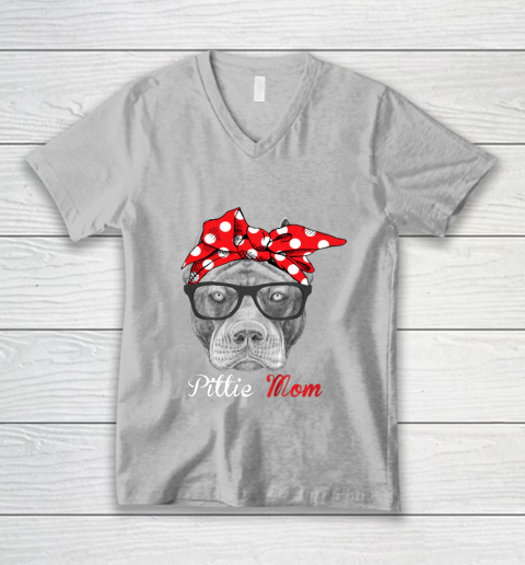 Dog Mom Shirt Pittie Mom Shirt for Pitbull Dog Lovers Mothers Day V-Neck T-Shirt 3