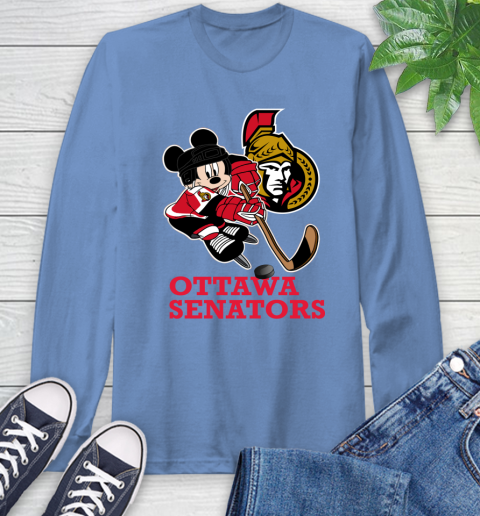 NHL Ottawa Senators Mickey Mouse Disney Hockey T Shirt Long Sleeve T-Shirt 11