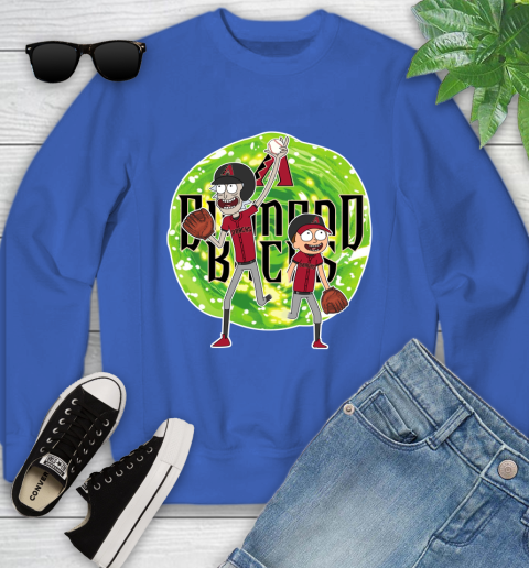 MLB Arizona Diamondbacks Rick And Morty Baseball Sports Youth Sweatshirt 8