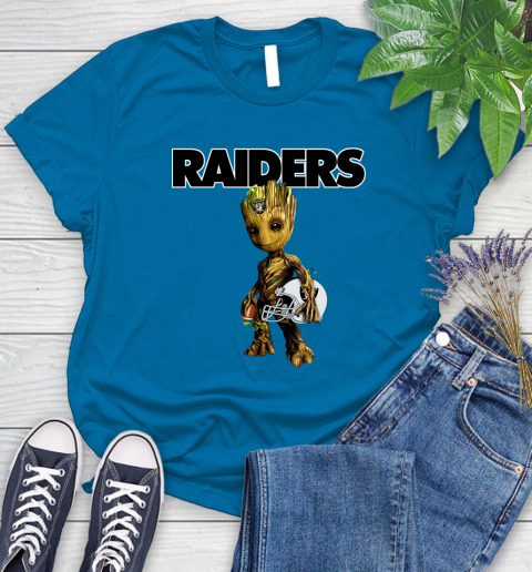 Oakland Raiders NFL Football Groot Marvel Guardians Of The Galaxy Women's T-Shirt 7