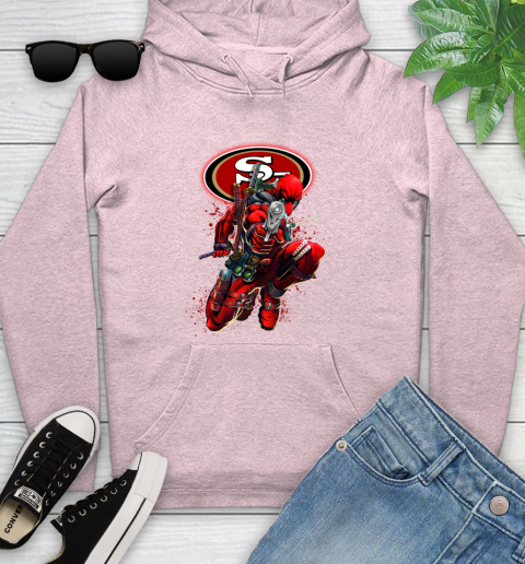 NFL Deadpool Marvel Comics Sports Football San Francisco 49ers Youth Hoodie 10