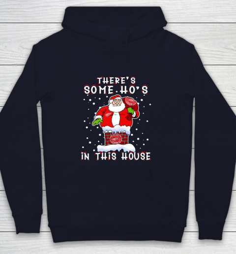 Detroit Red Wings Christmas There Is Some Hos In This House Santa Stuck In The Chimney NHL Youth Hoodie 2