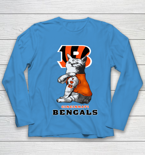 NFL Football My Cat Loves Cincinnati Bengals Youth Long Sleeve 5