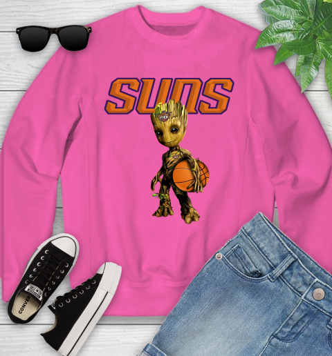 Phoenix Suns NBA Basketball Groot Marvel Guardians Of The Galaxy Youth Sweatshirt 7