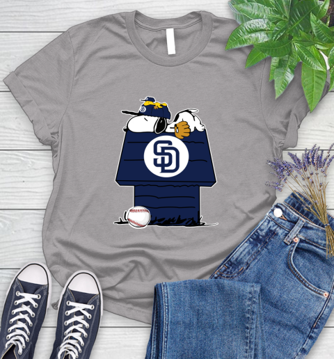 MLB San Diego Padres Snoopy Woodstock The Peanuts Movie Baseball T Shirt Women's T-Shirt 5